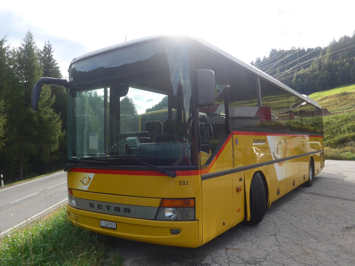 (227'913) - Marchetti, Airolo - Nr. 532/TI 149'551 - Setra (ex AutoPostale Ticino Nr. 532) am 11. September 2021 in Airolo, Bivio per Nante