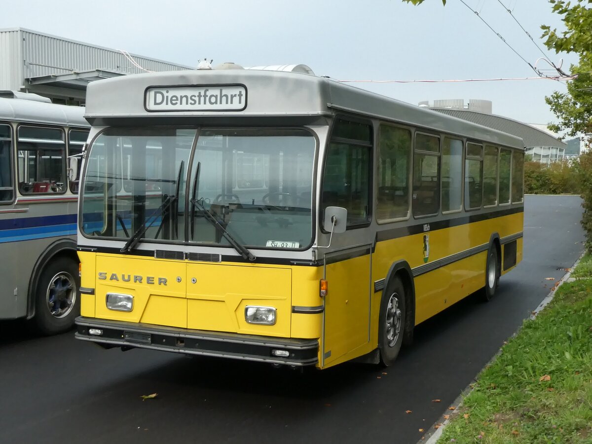 (228'380) - Wanner, Schleitheim - SH 93 U - Saurer/Hess (ex Ruklic, Schaffhausen; ex VBSH Schaffhausen Nr. 40; ex VBSH Schaffhausen Nr. 19) am 26. September 2021 in Schaffhausen, Busdepot VBSH