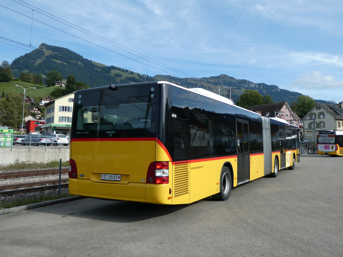 (228'623) - PostAuto Ostschweiz - SZ 68'458 - MAN (ex SZ 44'040; ex Kistler, Reichenburg) am 2. Oktober 2021 in Nesslau, Garage