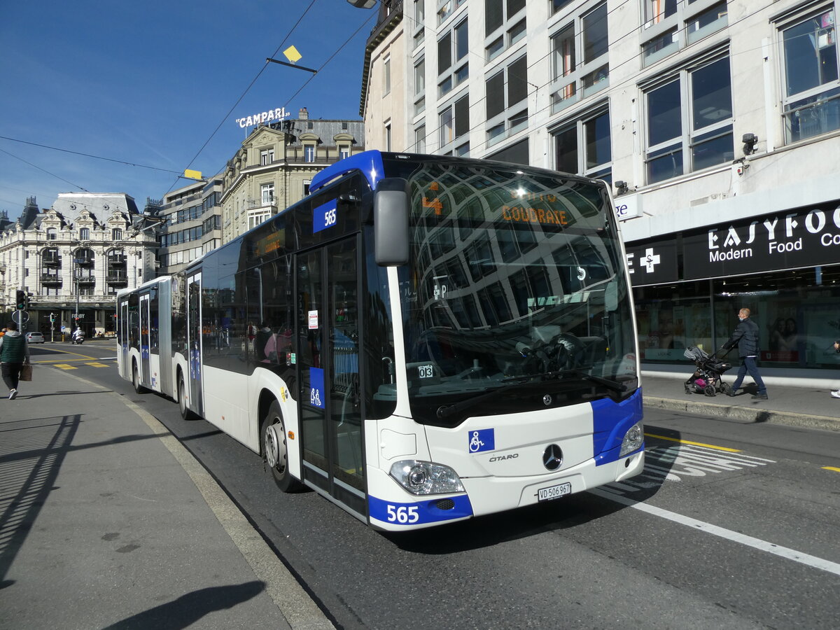 (228'861) - TL Lausanne - Nr. 565/VD 506'967 - Mercedes am 11. Oktober 2021 in Lausanne, Bel-Air