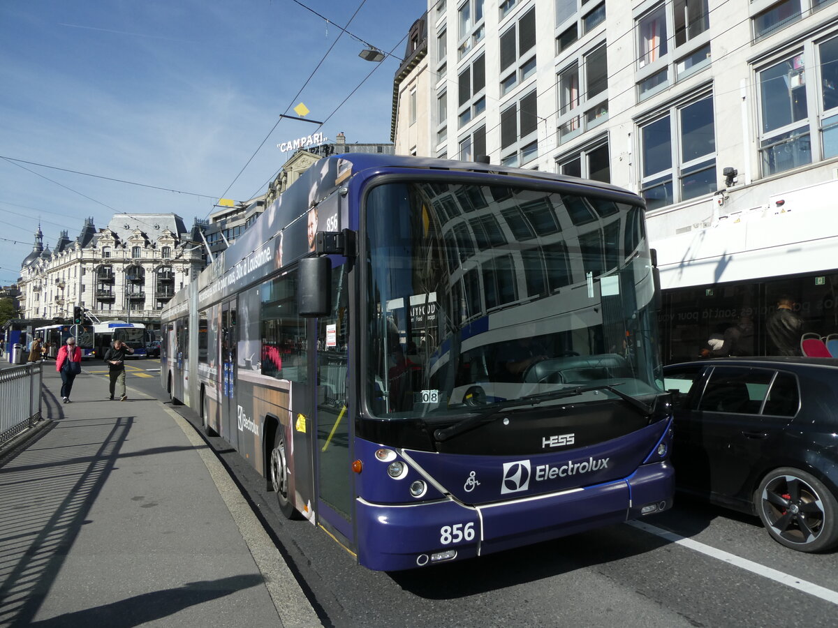 (228'877) - TL Lausanne - Nr. 856 - Hess/Hess Gelenktrolleybus am 11. Oktober 2021 in Lausanne, Bel-Air