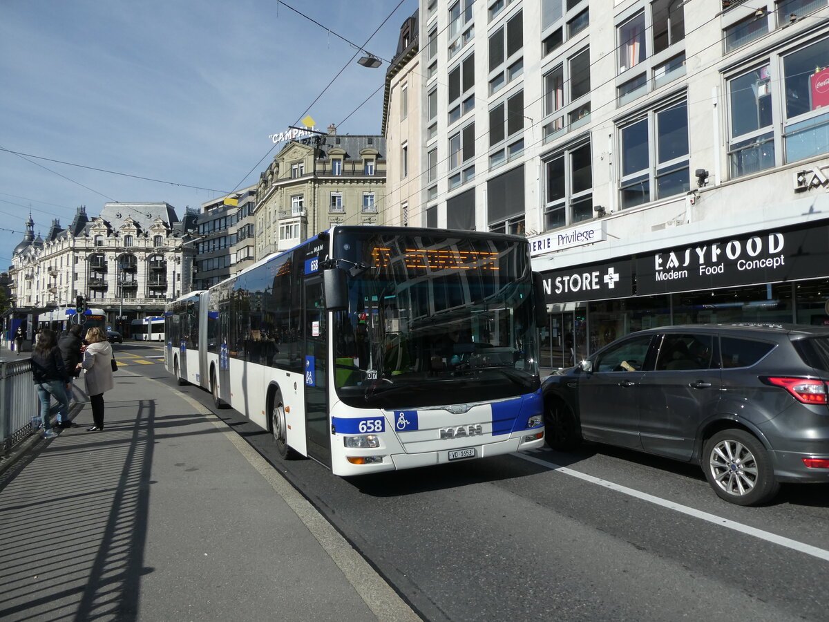 (228'889) - TL Lausanne - Nr. 658/VD 1553 - MAN am 11. Oktober 2021 in Lausanne, Bel-Air