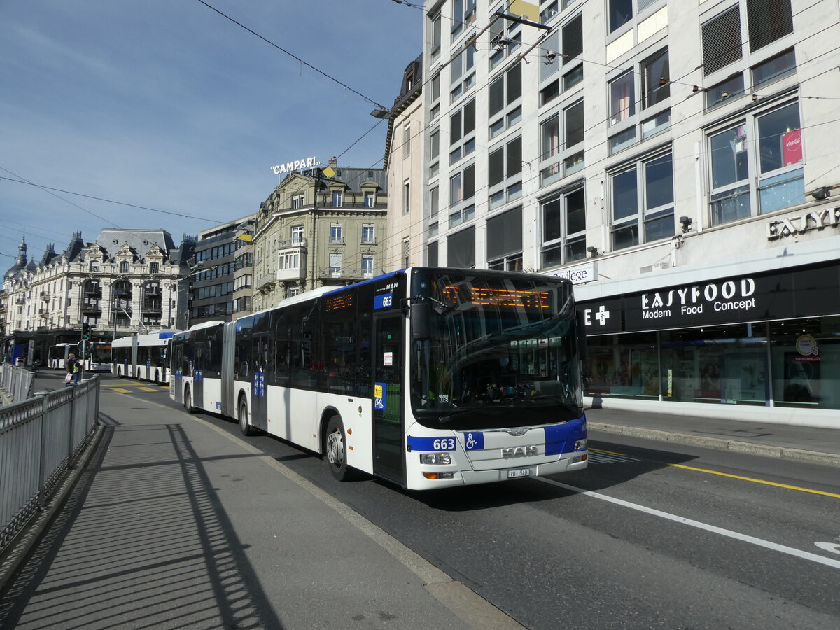 (228'895) - TL Lausanne - Nr. 663/VD 1540  MAN am 11. Oktober 2021 in Lausanne, Bel-Air