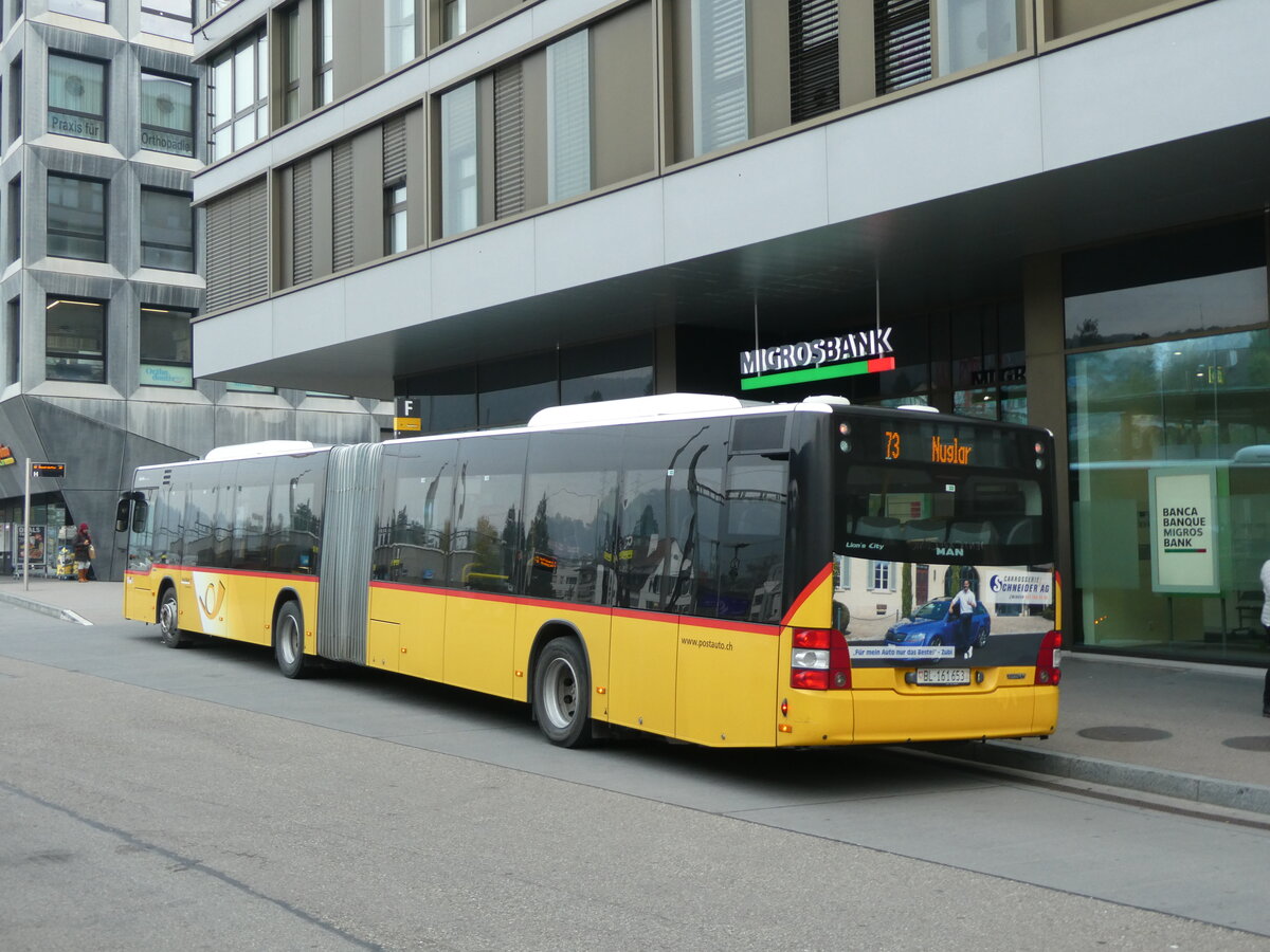 (228'934) - PostAuto Nordschweiz - BL 161'653 - MAN am 12. Oktober 2021 beim Bahnhof Liestal