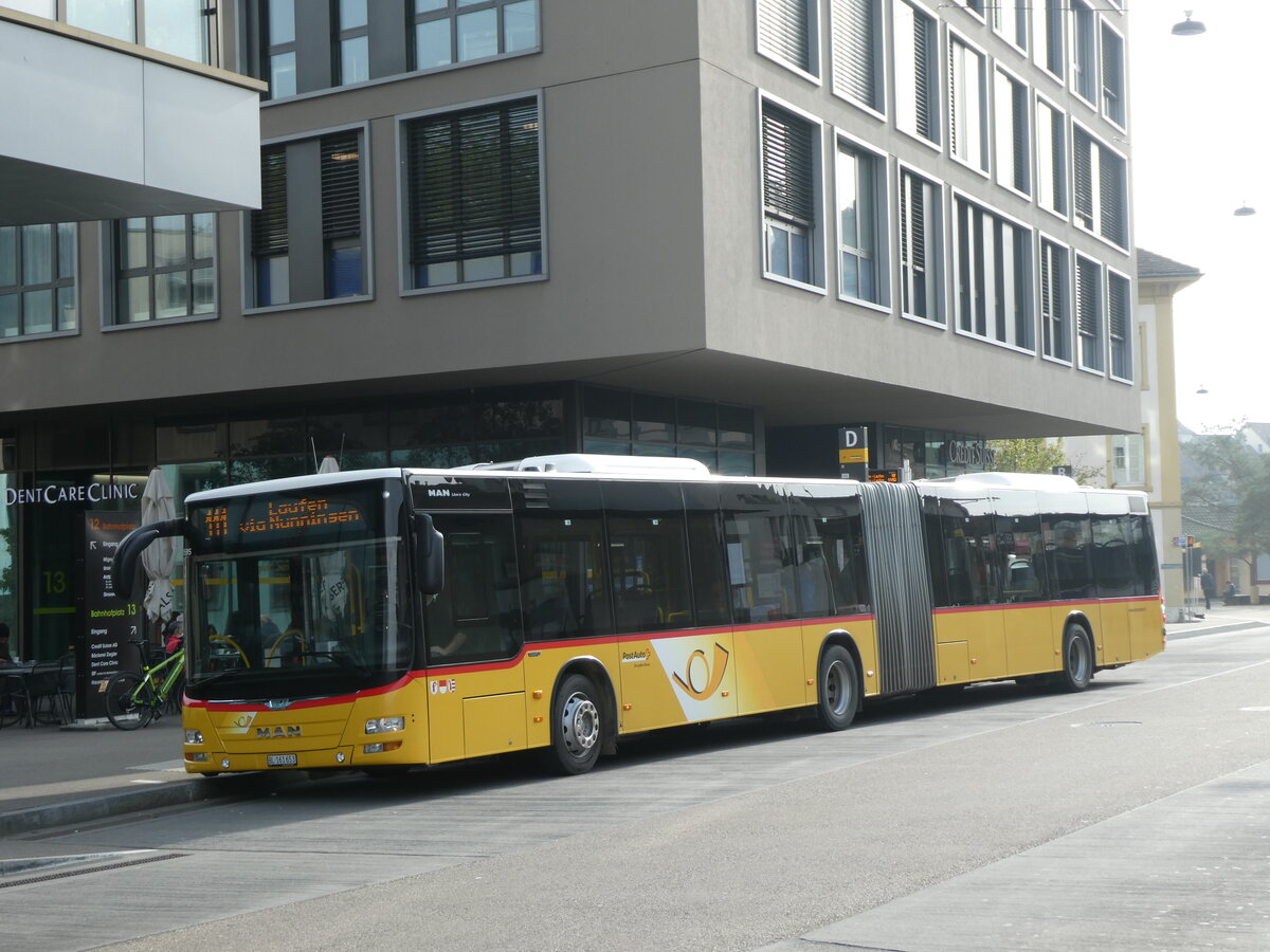 (228'954) - PostAuto Nordschweiz - BL 161'653 - MAN am 12. Oktober 2021 beim Bahnhof Liestal