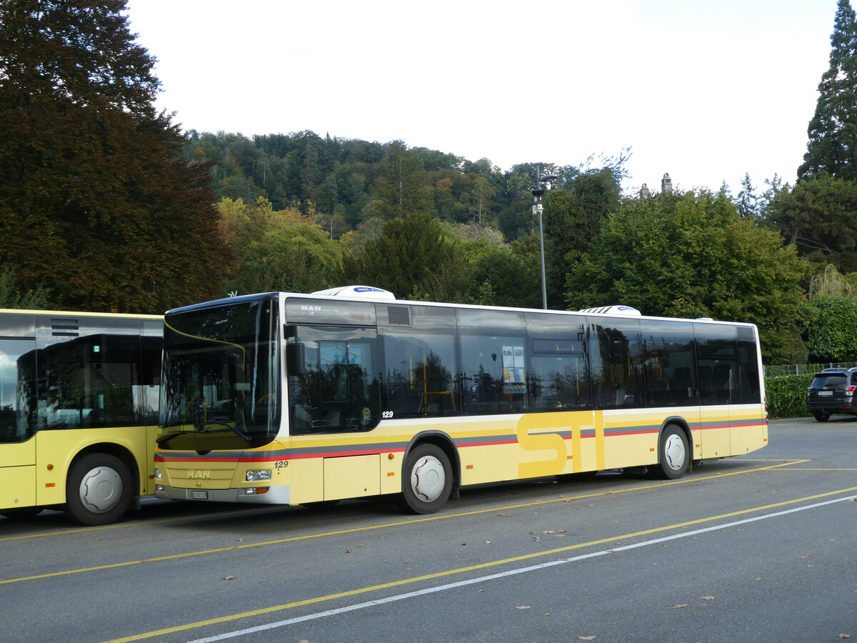 (229'122) - STI Thun - Nr. 129/BE 800'129 - MAN am 13. Oktober 2021 bei der Schifflndte Thun