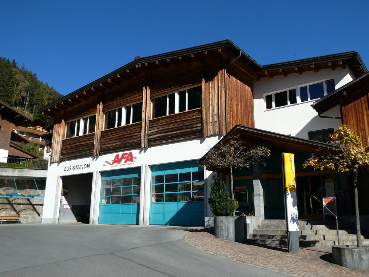 (229'408) - AFA-Busstation und Depot am 18. Oktober 2021 in Adelboden, Busstation