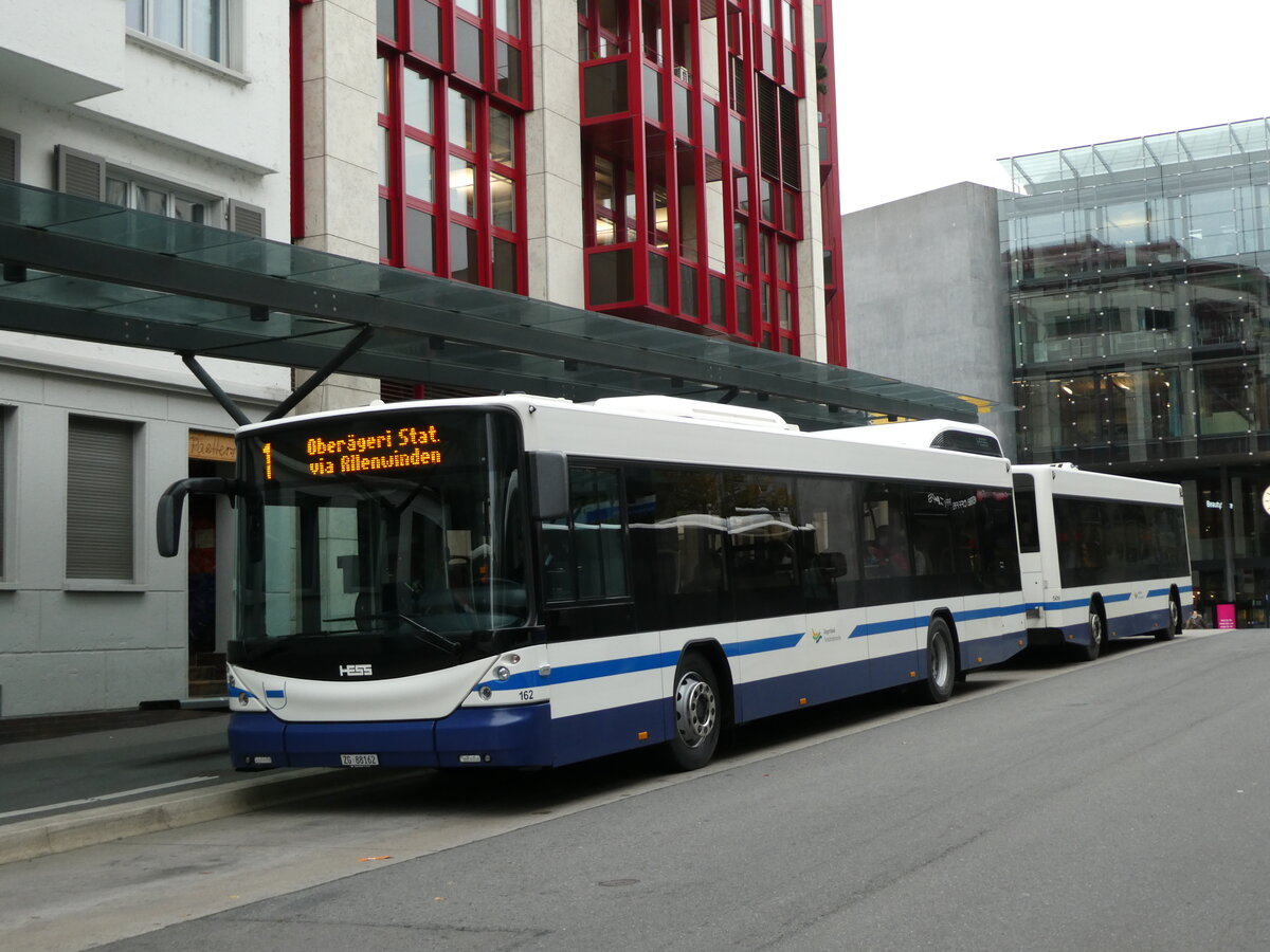 (229'601) - ZVB Zug - Nr. 162/ZG 88'162 - Hess am 22. Oktober 2021 beim Bahnhof Zug