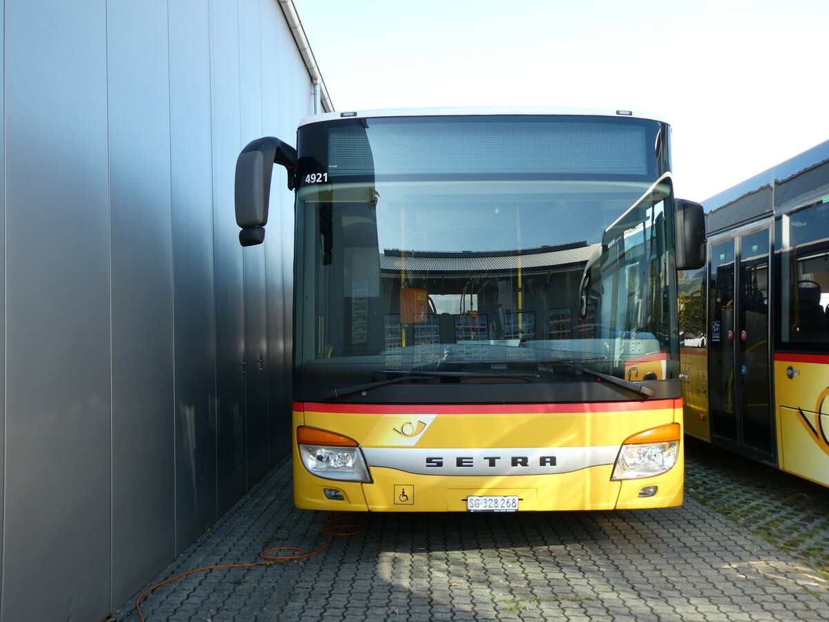 (229'768) - PostAuto Ostschweiz - SG 328'268 - Setra am 23. Oktober 2021 in Uznach, Garage