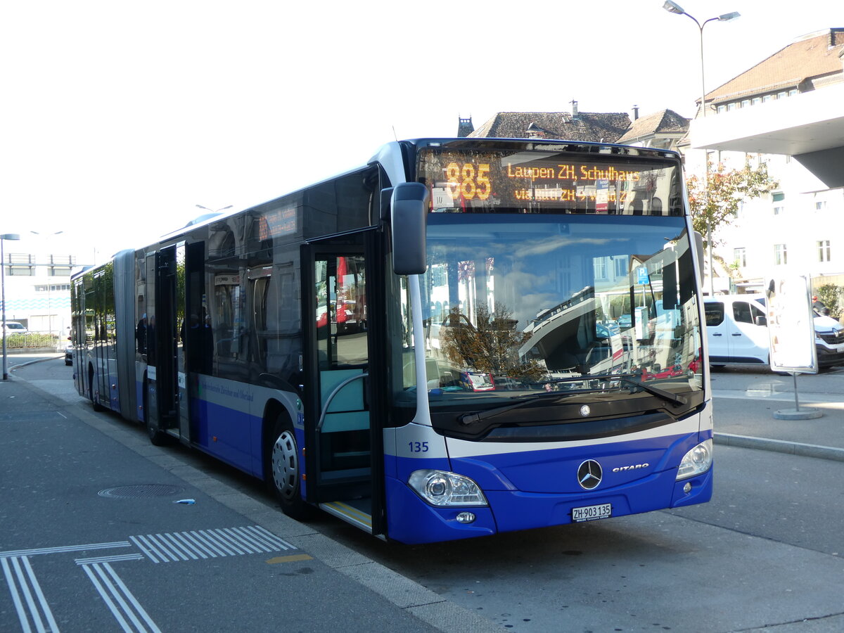 (229'782) - VZO Grningen - Nr. 135/ZH 903'135 - Mercedes am 23. Oktober 2021 beim Bahnhof Rapperswil