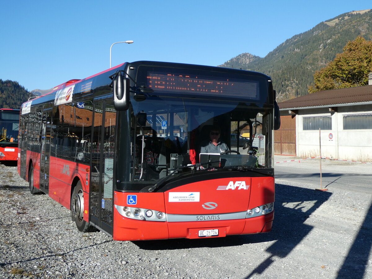 (229'868) - AFA Adelboden - Nr. 91/BE 26'704 - Solaris am 24. Oktober 2021 beim Bahnhof Zweisimmen