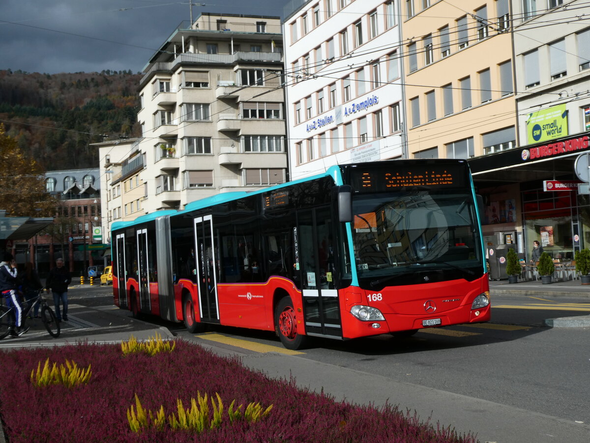 (230'116) - VB Biel - Nr. 168/BE 821'168 - Mercedes am 8. November 2021 beim Bahnhof Biel