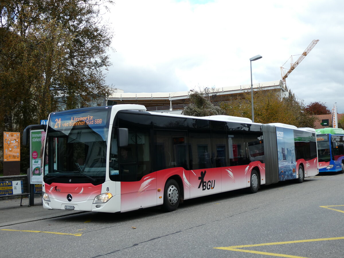 (230'151) - BGU Grenchen - Nr. 8/SO 21'958 - Mercedes am 8. November 2021 beim Bahnhof Grenchen Sd