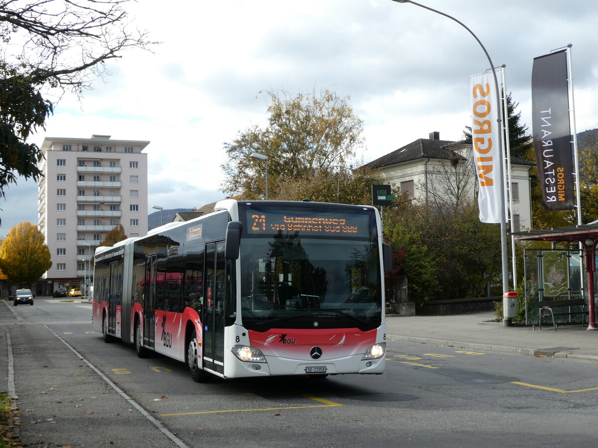 (230'161) - BGU Grenchen - Nr. 8/SO 21'958 - Mercedes am 8. November 2021 beim Bahnhof Grenchen Sd