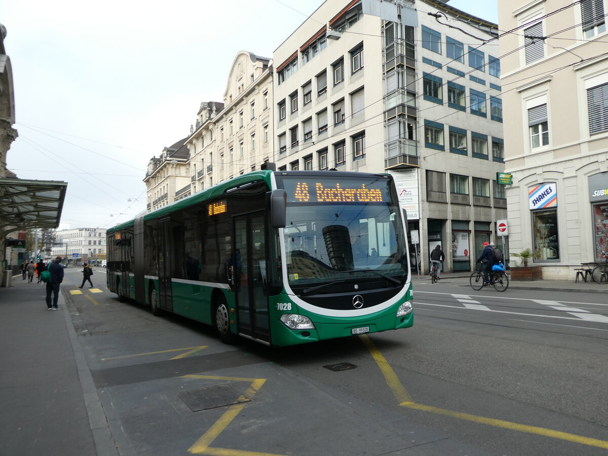 (230'221) - BVB Basel - Nr. 7028/BS 99'328 - Mercedes am 9. November 2021 beim Bahnhof Basel