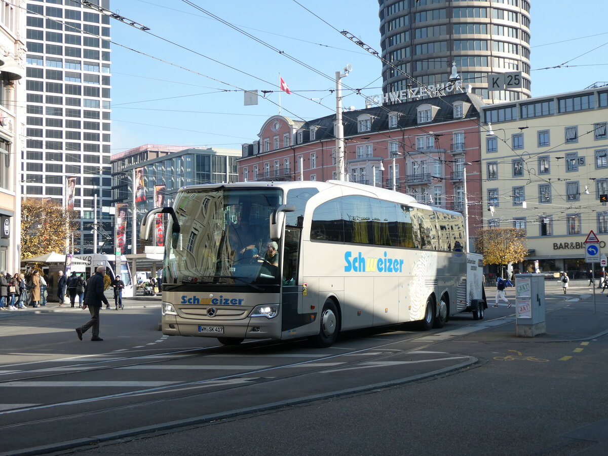 (230'228) - Aus Deutschland: Schweizer, Peiting - WM-SK 417 - Mercedes am 9. November 2021 beim Bahnhof Basel