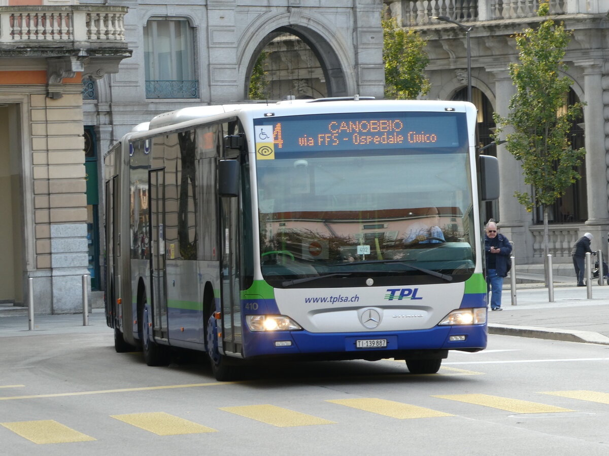 (230'345) - TPL Lugano - Nr. 410/TI 139'887 - Mercedes am 10. November 2021 in Lugano, Centro