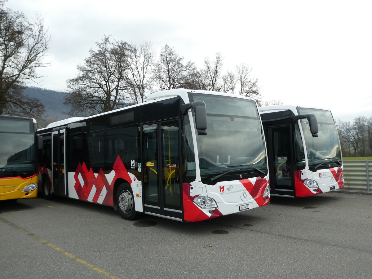 (230'622) - CarPostal Ouest - JU 36'039 - Mercedes am 13. November 2021 in Develier, Parkplatz (Teilaufnahme)