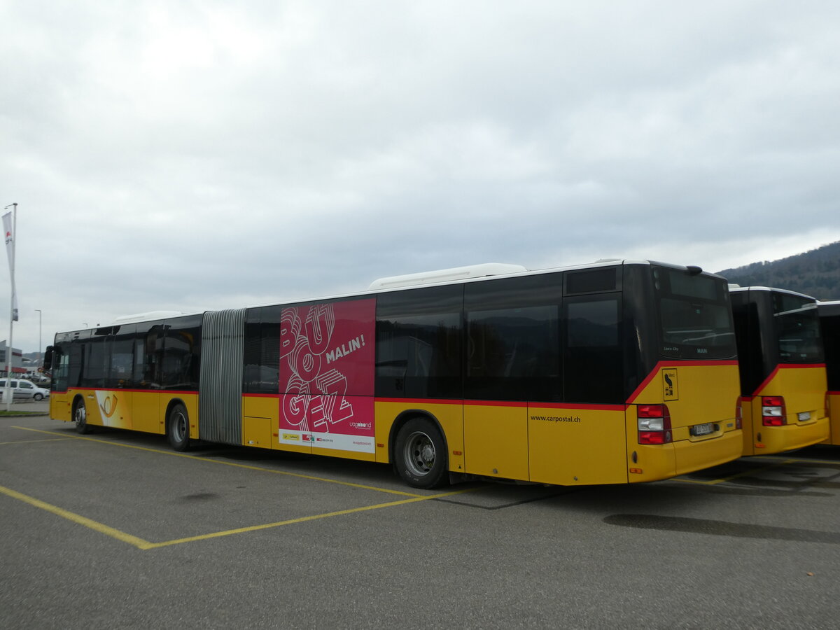 (230'634) - CarPostal Ouest - JU 52'076 - MAN (ex Nr. 38) am 13. November 2021 in Develier, Parkplatz