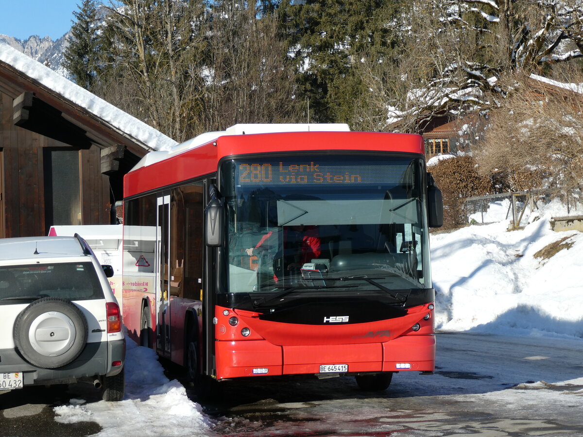 (231'537) - AFA Adelboden - Nr. 59/BE 645'415 - Scania/Hess am 20. Dezember 2021 beim Bahnhof Lenk