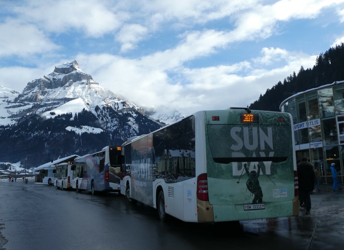 (231'579) - EAB Engelberg - Nr. 7/OW 10'312 - Mercedes (ex MBC Morges Nr. 301) am 26. Dezember 2021 in Engelberg, Talstation Titlis