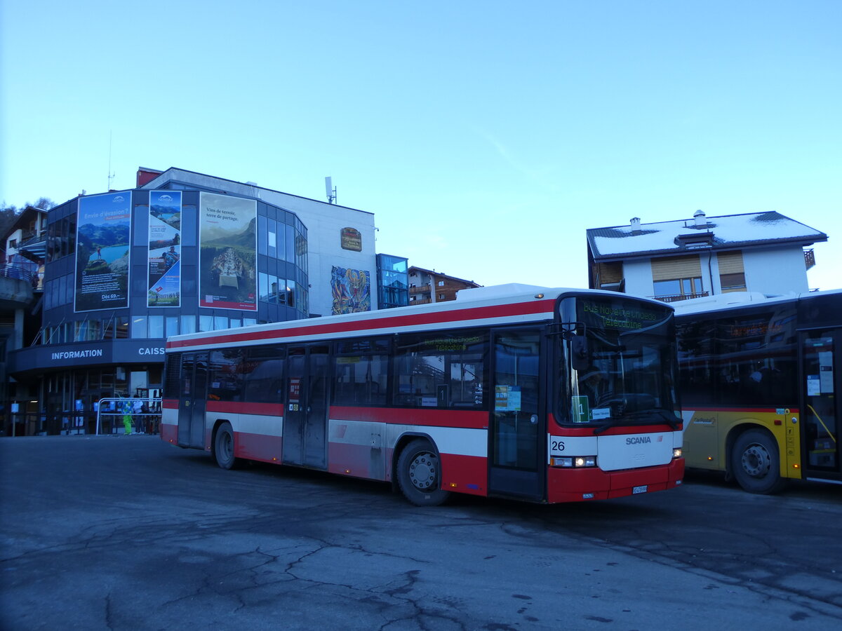 (231'634) - Lathion, Sion - Nr. 26/VS 478'999 - Scania/Hess (ex AAGS Schwyz Nr. 12) am 1. Januar 2022 in Haute-Nendaz, Tlcabine