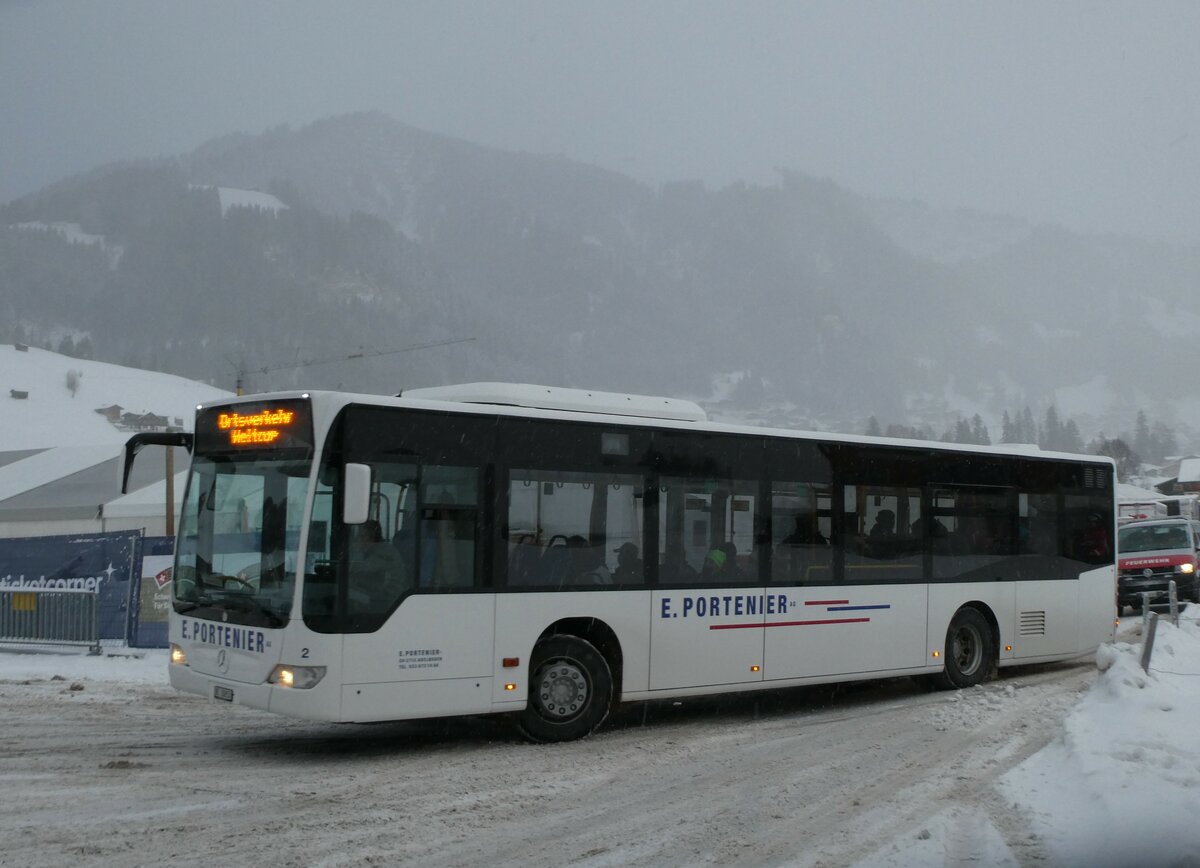 (231'806) - Portenier, Adelboden - Nr. 2/BE 26'853 - Mercedes (ex Dr. Richard, A-Wien) am 9. Januar 2022 in Adelboden, Weltcup