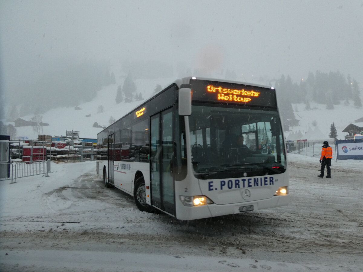 (231'815) - Portenier, Adelboden - Nr. 2/BE 26'853 - Mercedes (ex Dr. Richard, A-Wien) am 9. Januar 2022 in Adelboden, Weltcup