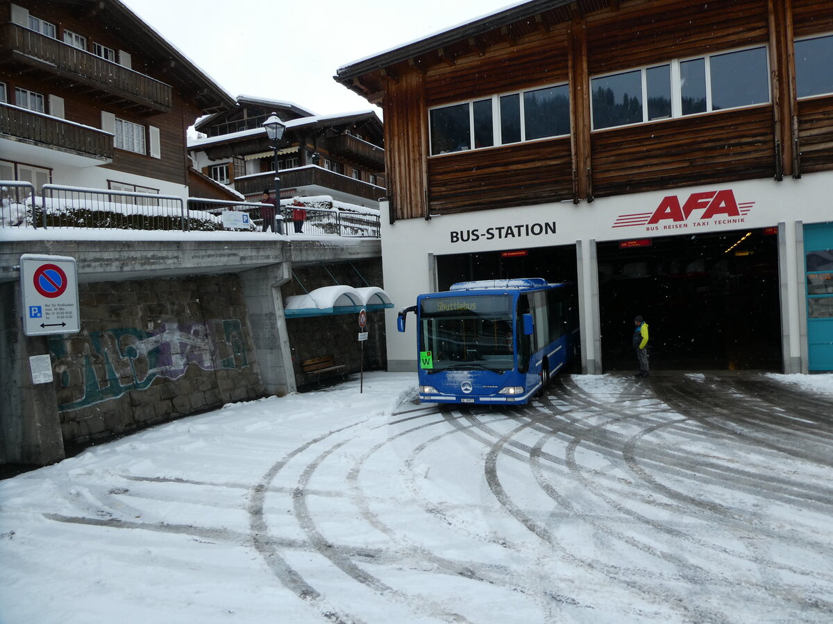 (231'941) - Tritten, Zweisimmen - BE 26'971 - Mercedes (ex BE 633'034; ex AFA Adelboden Nr. 94) am 9. Januar 2022 in Adelboden, Busstation