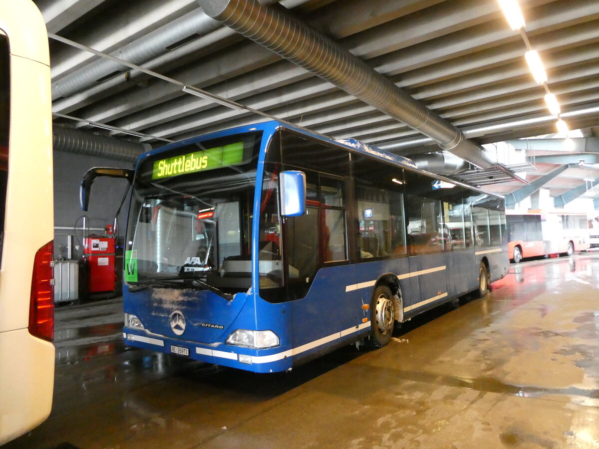 (231'951) - Tritten, Zweisimmen - BE 26'971 - Mercedes (ex BE 633'034; ex AFA Adelboden Nr. 94) am 9. Januar 2022 in Adelboden, Busstation