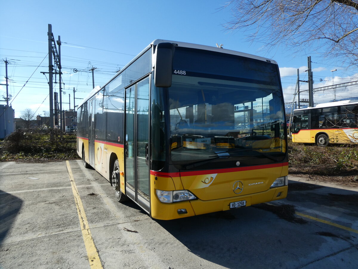 (232'514) - CarPostal Ouest - VD 1258 - Mercedes (ex TPB, Sdeilles) am 30. Januar 2022 in Yverdon, Garage