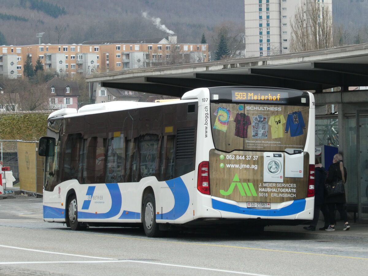 (232'943) - BOGG Wangen b.O. - Nr. 107/SO 21'987 - Mercedes am 14. Februar 2022 beim Bahnhof Olten