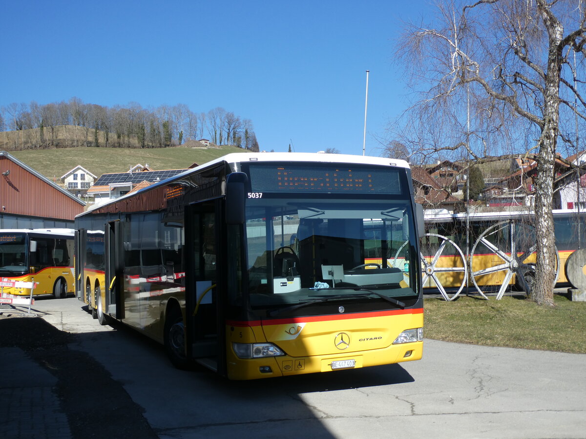 (233'345) - Engeloch, Riggisberg - Nr. 5/BE 447'403 - Mercedes (ex AVA Biel Nr. 3) am 28. Februar 2022 in Riggisberg, Garage