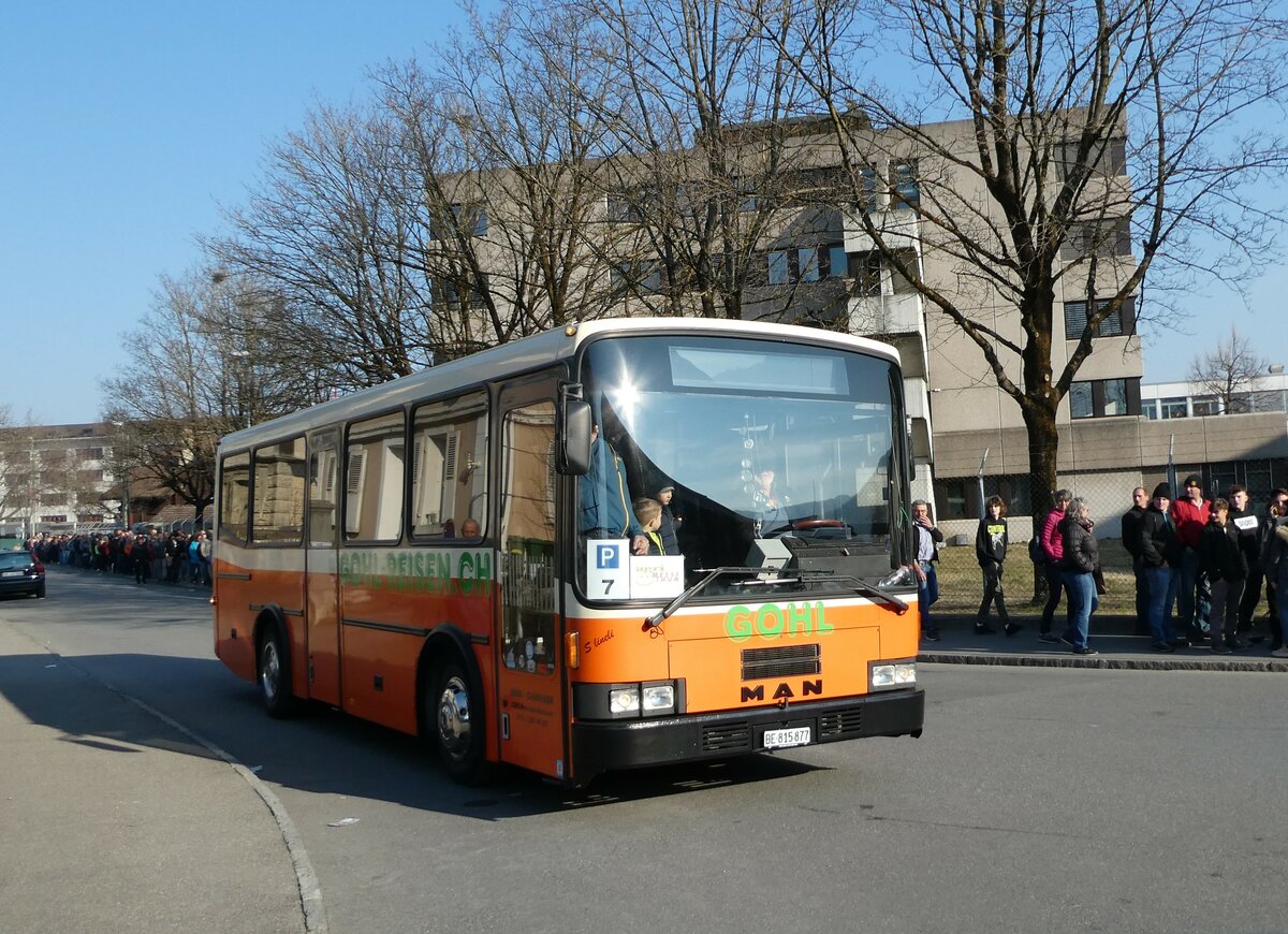(233'382) - Gohl, Herzogenbuchsee - BE 815'877 - MAN/Lauber (ex AMSA Chiasso Nr. 19; ex Tresch, Amsteg) am 6. Mrz 2022 in Thun, Expo