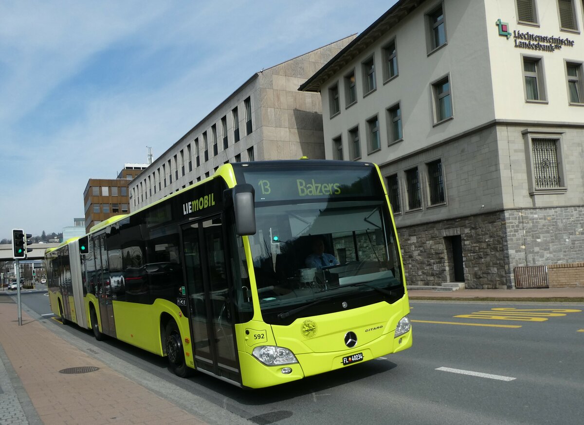 (233'549) - BOS PS Anstalt, Vaduz - Nr. 592/FL 40'234 - Mercedes (ex PLA Vaduz Nr. 61) am 8. Mrz 2022 in Vaduz, Post