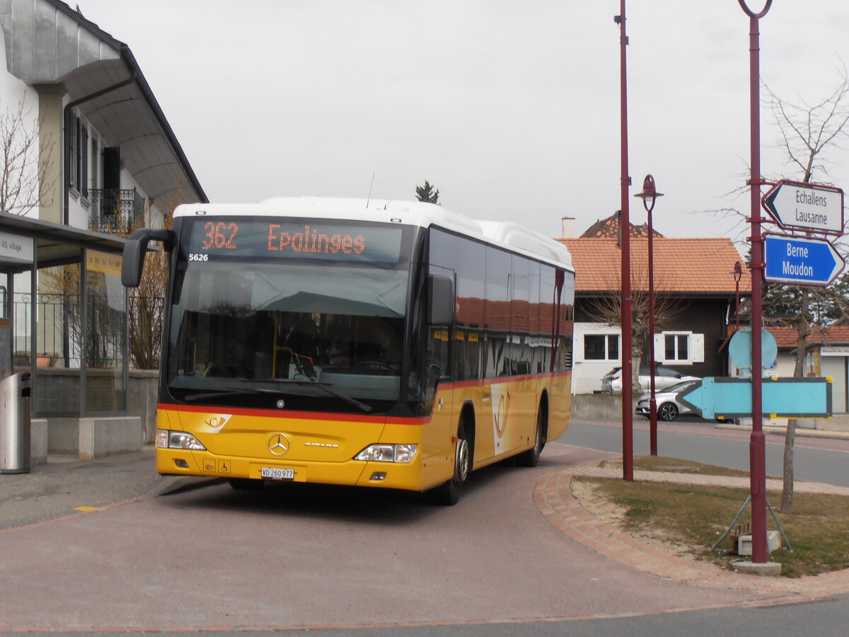 (233'933) - CarPostal Ouest - VD 260'977 - Mercedes (ex Faucherre, Moudon) am 13. Mrz 2022 in Mzires, Village