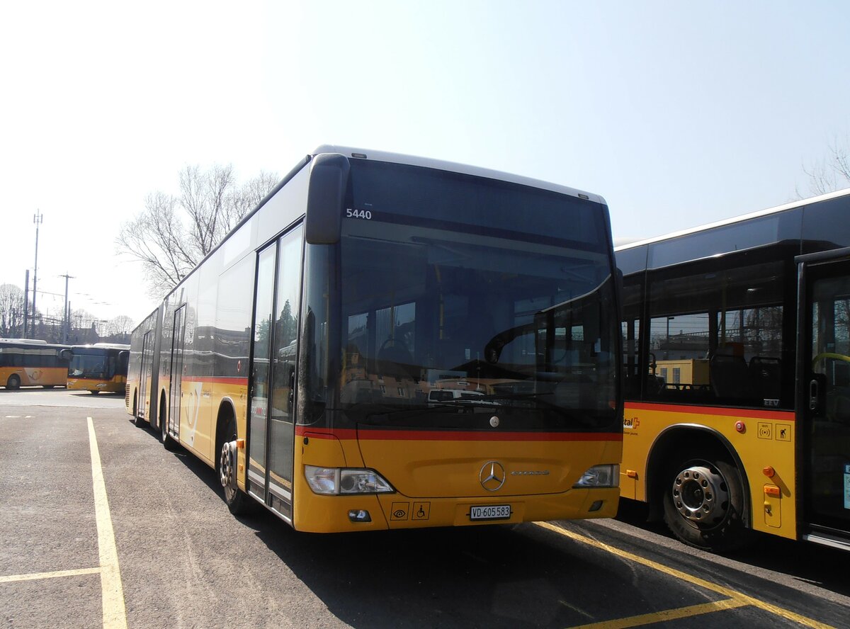 (234'020) - CarPostal Ouest - VD 605'583 - Mercedes (ex JU 1924; ex Nr. 73; ex Stucki, Porrentruy Nr. 20) am 20. Mrz 2022 in Yverdon, Garage