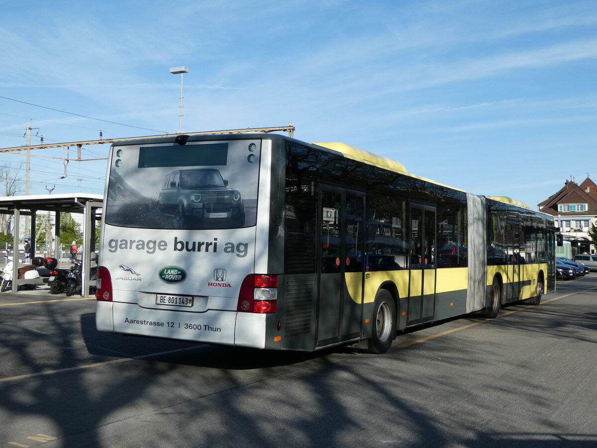 (234'789) - STI Thun - Nr. 143/BE 801'143 - MAN am 20. April 2022 in Thun, CarTerminal