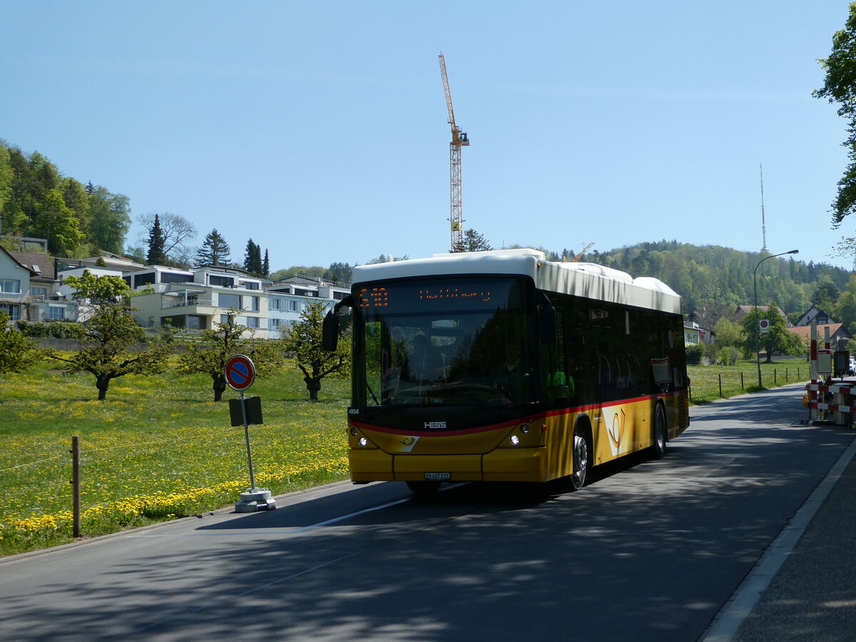 (235'003) - Stutz, Jonen - ZH 407'231 - Scania/Hess (ex PostAuto Bern; ex AVG Meiringen Nr. 67; ex AVG Meiringen Nr. 76; ex Steiner, Messen) am 2. Mai 2022 in Ringlikon, Langwis