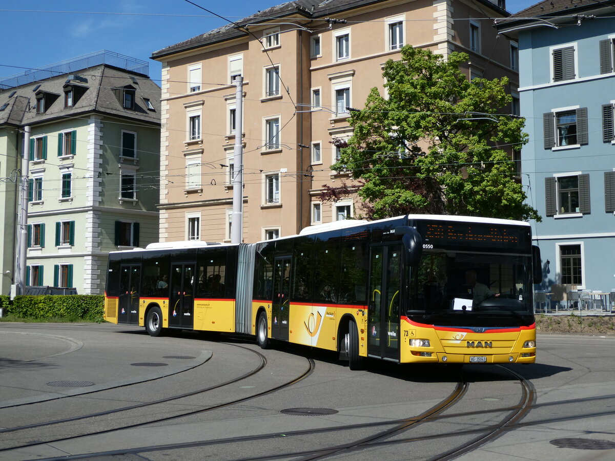 (235'070) - Steffen, Remetschwil - Nr. 73/AG 35'043 - MAN am 2. Mai 2022 beim Bahnhof Zrich-Wiedikon