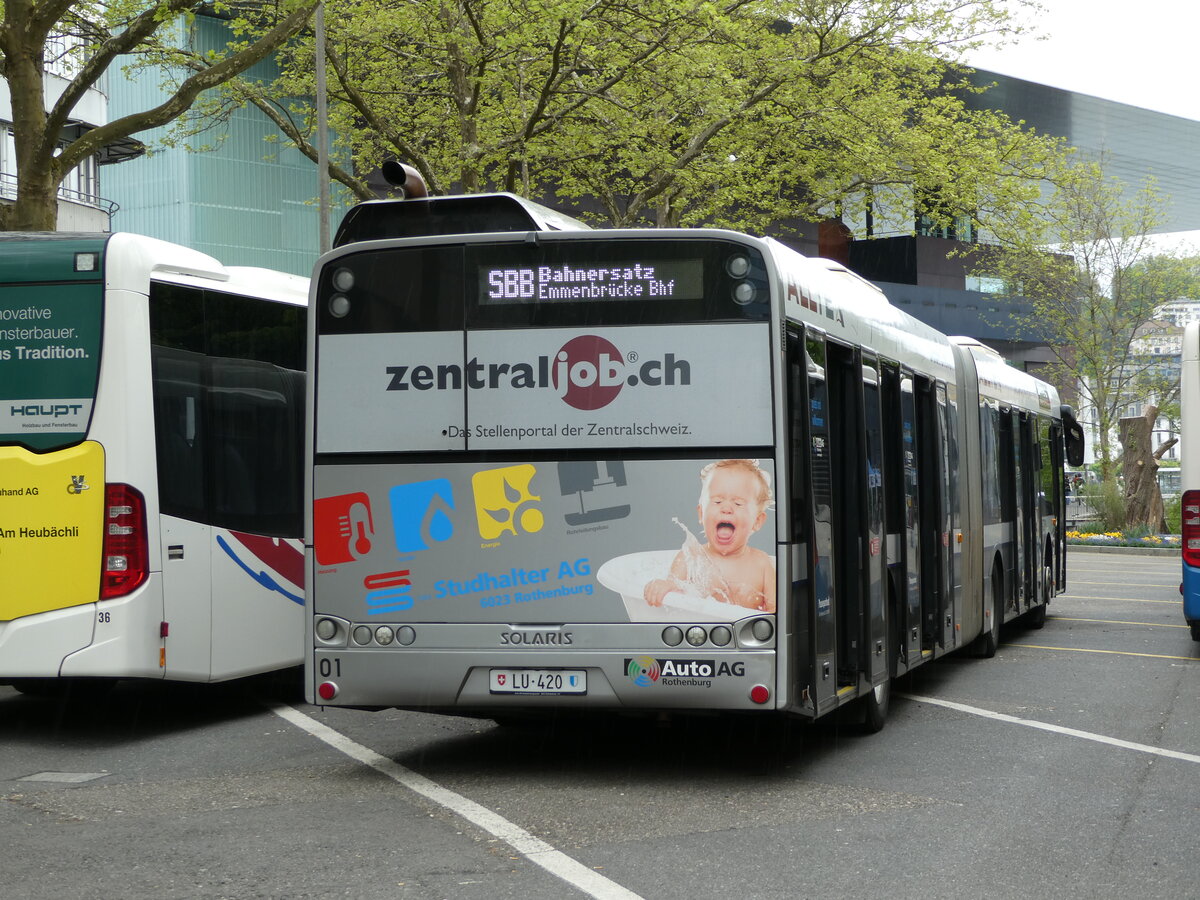 (235'232) - AAGR Rothenburg - Nr. 1/LU 420 - Solaris am 4. Mai 2022 in Luzern, Inseli-P