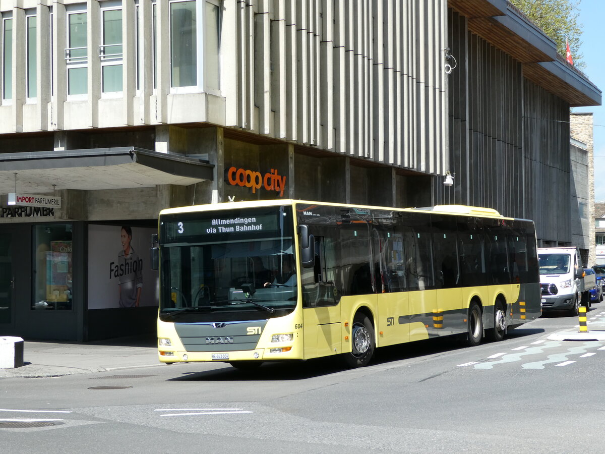 (235'529) - STI Thun - Nr. 604/BE 643'604 - MAN am 9. Mai 2022 in Thun, Marktgasse