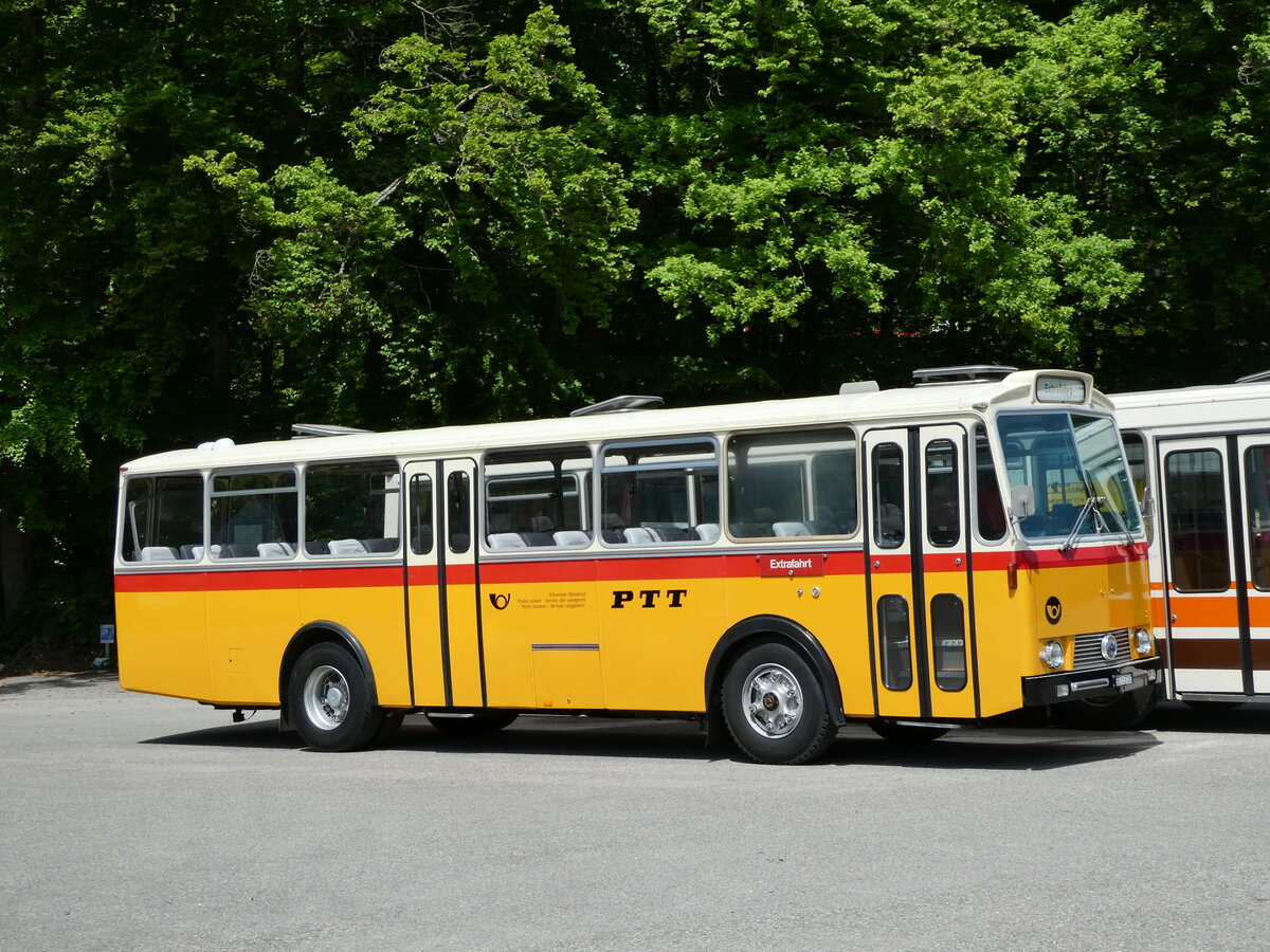 (235'633) - Gast, Reutigen - BE 113'160 - Saurer/Tscher (ex HPTrans, Thusis; ex Mauerhofer, Worb; ex Erni, Schupfart Nr. 3; ex P 24'636) am 15. Mai 2022 in Burgdorf, kihof Ziegelgut