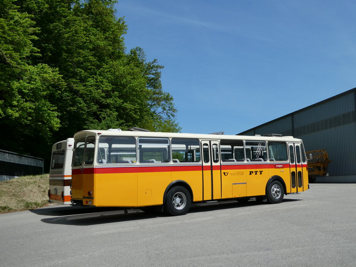 (235'638) - Gast, Reutigen - BE 113'160 - Saurer/Tscher (ex HPTrans, Thusis; ex Mauerhofer, Worb; ex Erni, Schupfart Nr. 3; ex P 24'636) am 15. Mai 2022 in Burgdorf, kihof Ziegelgut