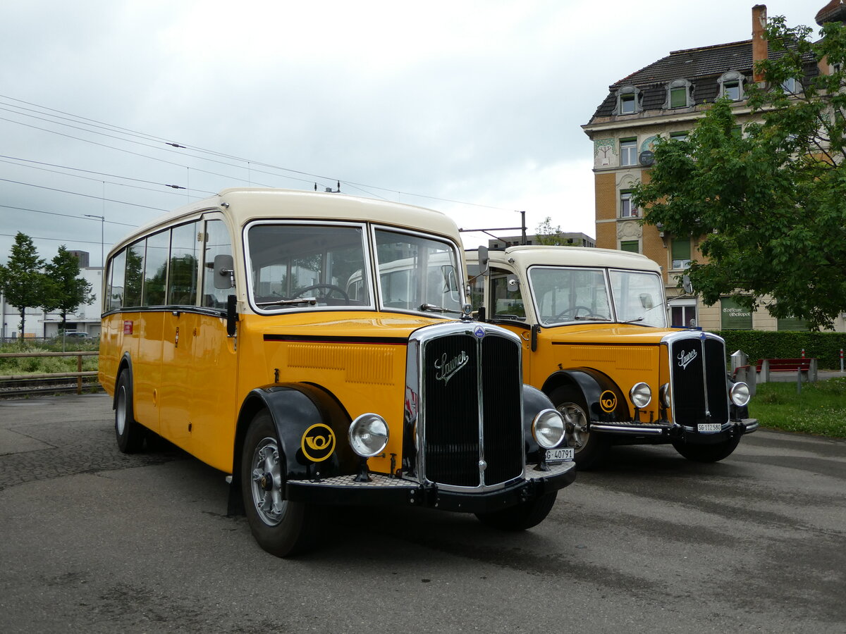 (235'762) - Baumgartner, Horn - SG 40'791 - Saurer am 21. Mai 2022 beim Bahnhof Arbon