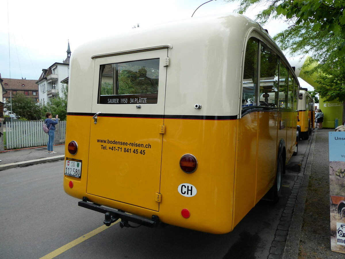 (235'982) - Baumgartner, Horn - Nr. 4/SG 112'580 - Saurer/Saurer (ex Nr. 2; ex Mckli, Basadingen; ex Diverse Besitzer; ex OAK Wangen a.A. Nr. 10; ex P 23'082; ex P 2134) am 21. Mai 2022 in Arbon, Arbon Classics