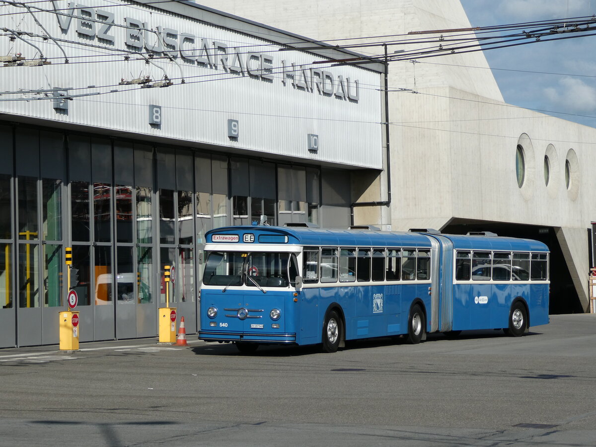 (236'359) - VBZ Zrich (TMZ) - Nr. 540/ZH 187'540 - Saurer/Saurer (ex Nr. 7540; ex Nr. 540) am 28. Mai 2022 in Zrich, Garage Hardau