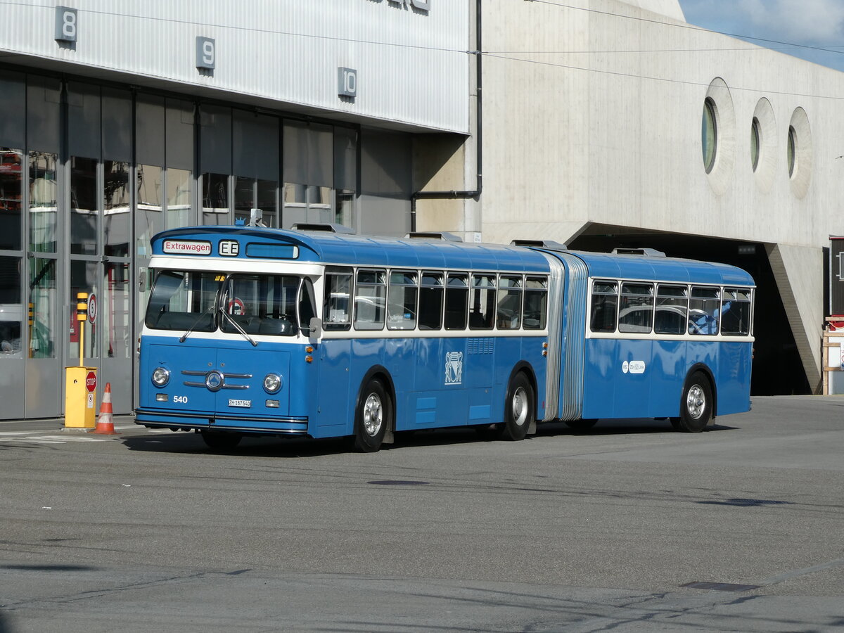 (236'360) - VBZ Zrich (TMZ) - Nr. 540/ZH 187'540 - Saurer/Saurer (ex Nr. 7540; ex Nr. 540) am 28. Mai 2022 in Zrich, Garage Hardau