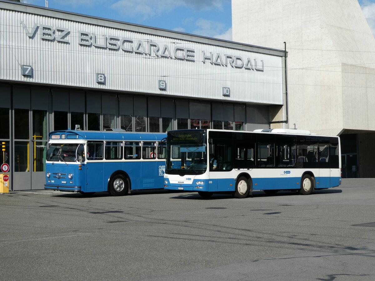 (236'363) - VBZ Zrich - Nr. 313/ZH 702'313 - MAN am 28. Mai 2022 in Zrich, Garage Hardau