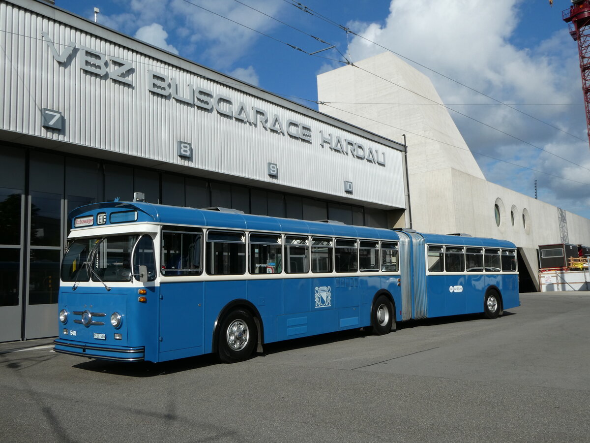 (236'367) - VBZ Zrich (TMZ) - Nr. 540/ZH 187'540 - Saurer/Saurer (ex Nr. 7540; ex Nr. 540) am 28. Mai 2022 in Zrich, Garage Hardau